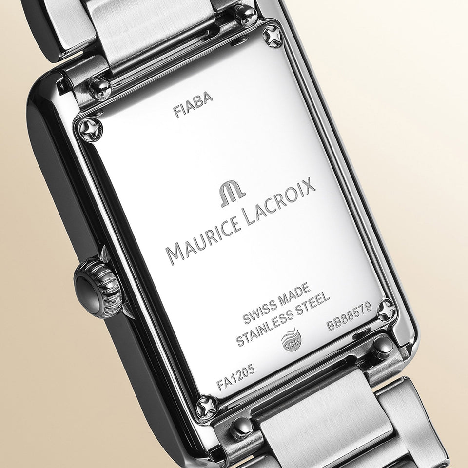 Maurice Lacroix Ladies Fiaba Square 24mm Silver Dial Gold Colour Watch