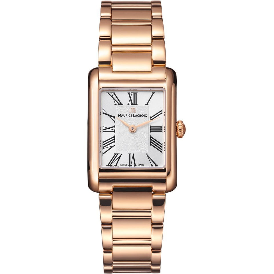 Maurice Lacroix Ladies Fiaba Square 24mm Silver Dial Rose Colour Watch