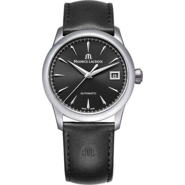 Maurice Lacroix Men's 1975 36mm Automatic Black Leather Watch