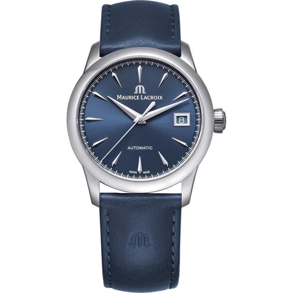 Maurice Lacroix Men's 1975 36mm Automatic Blue Leather Watch