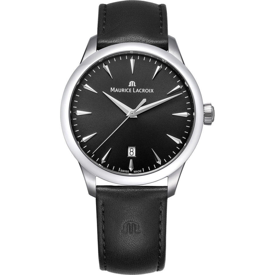 Maurice Lacroix Men's 1975 39mm Black Leather Strap Watch