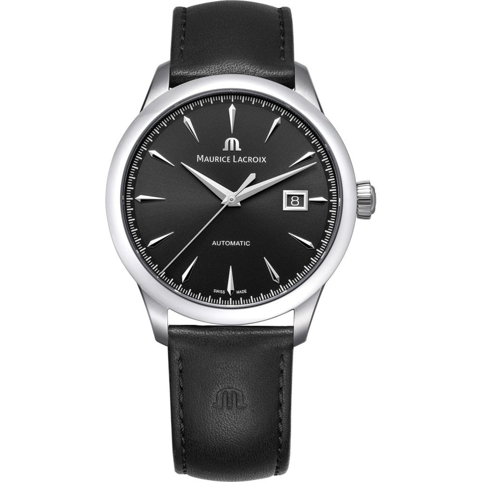 Maurice Lacroix Men's 1975 40mm Automatic Black Leather Watch