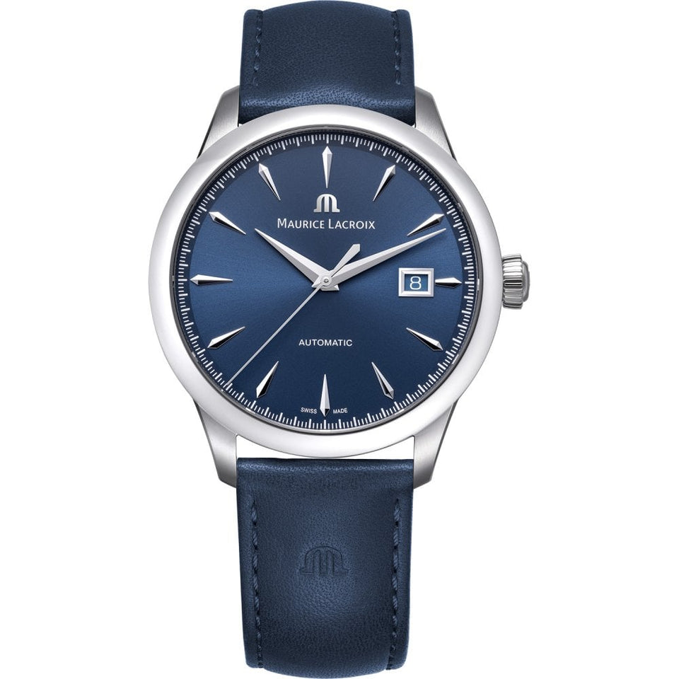 Maurice Lacroix Men's 1975 40mm Automatic Blue Leather Watch