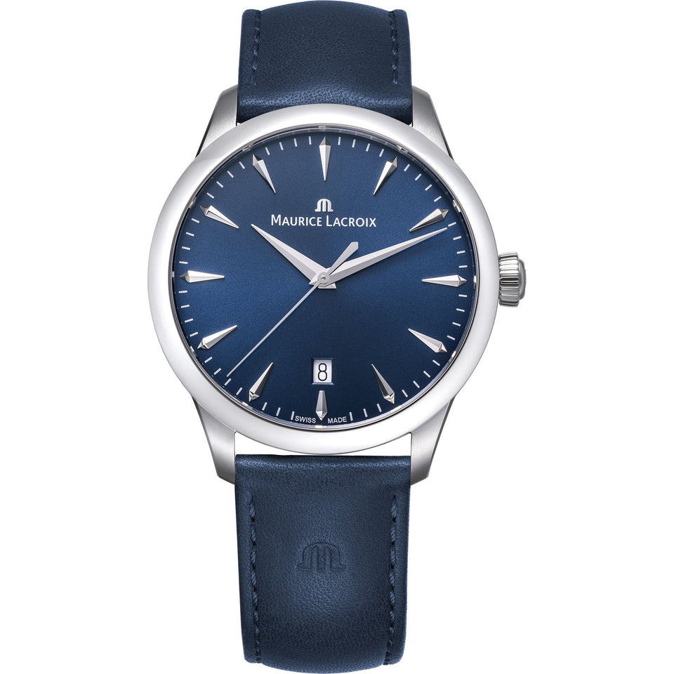 Maurice Lacroix Men's 1975 Blue Leather 39mm Watch