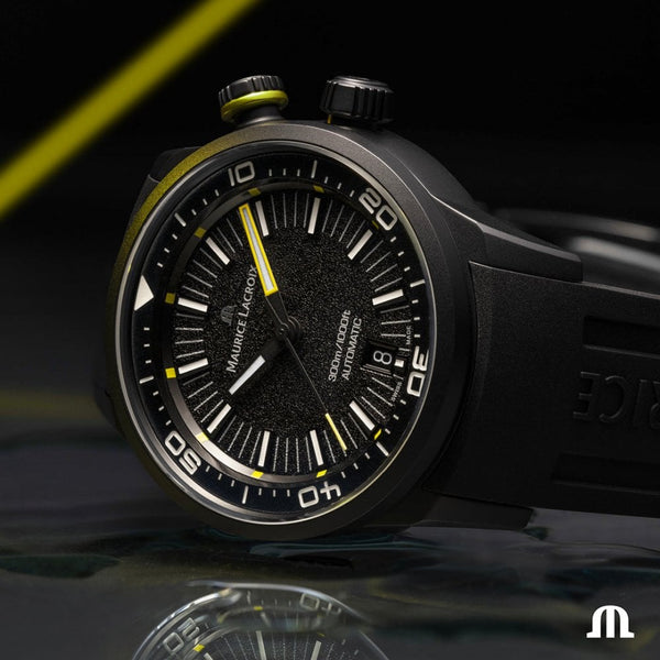 Maurice Lacroix Men's Pontos S Diver 42mm Black Dial Rubber Strap Watch