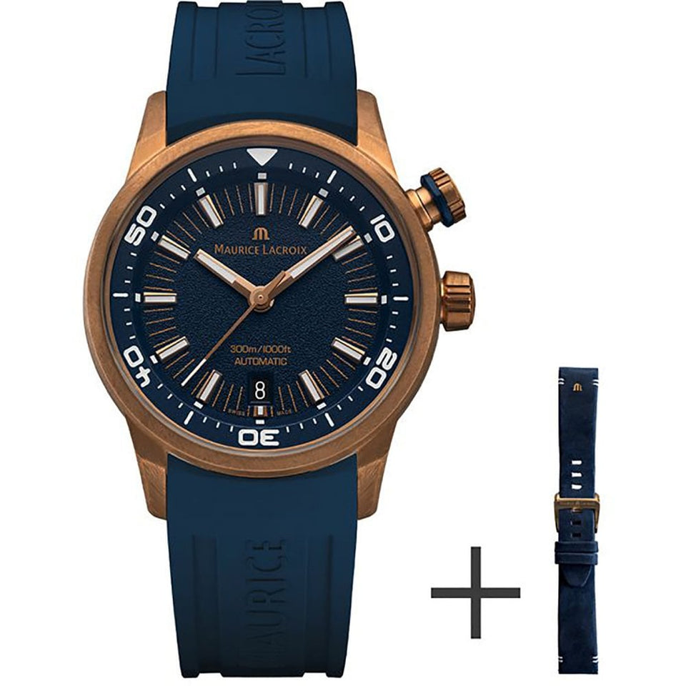 Maurice Lacroix Men's Pontos S Bronze Blue Diver Watch