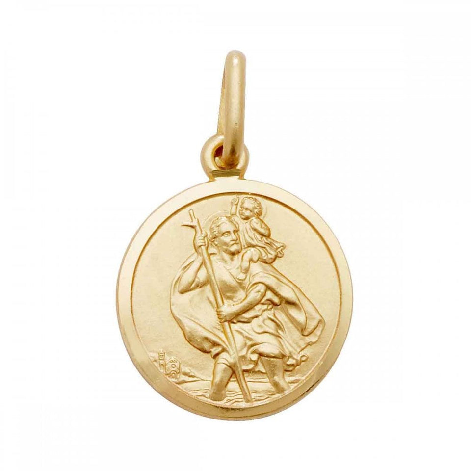 Francis & Gaye Medium 9ct Gold (1.5cm) Round St Christopher