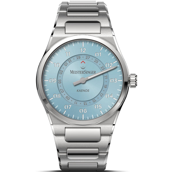 MeisterSinger Kaenos Open Date Single-hand Ice Blue Dial 40mm Automatic Watch