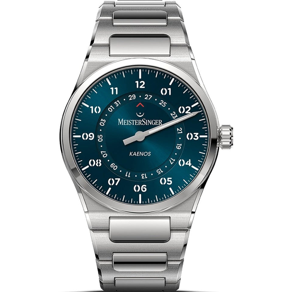 MeisterSinger Kaenos Open Date Single-hand Petrol Blue Dial 40mm Automatic Watch