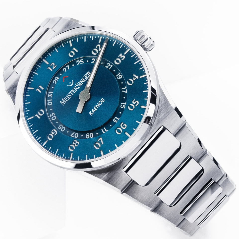 MeisterSinger Kaenos Open Date Single-hand Petrol Blue Dial 40mm Automatic Watch