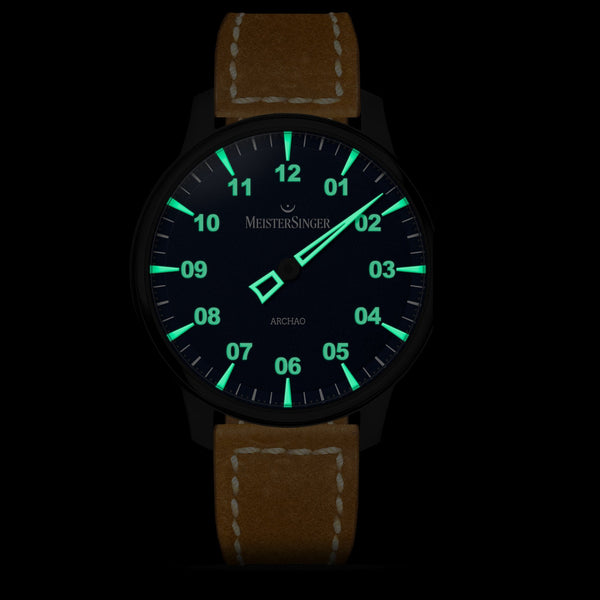 MeisterSinger Mens Archao 43mm Blue Dial Automatic Watch