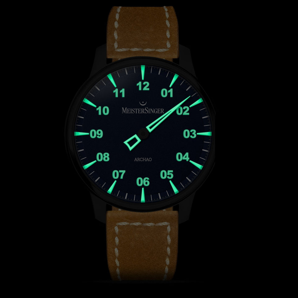 MeisterSinger Mens Archao 43mm Blue Dial Automatic Watch