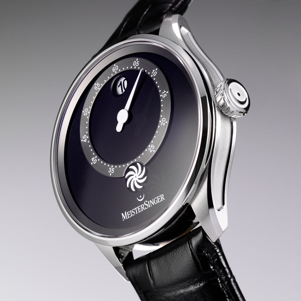 MeisterSinger Mens Panthero Jumping Hour 40mm Black Watch