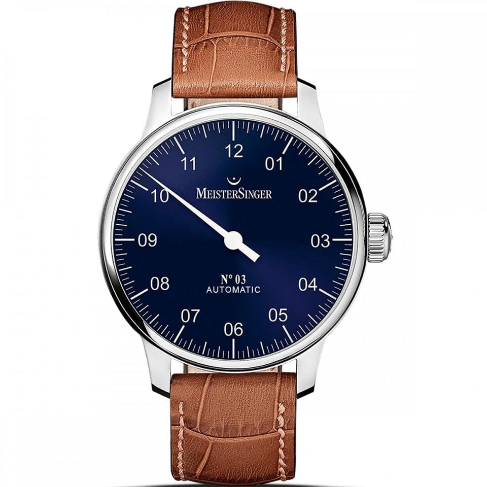 MeisterSinger No.03 43mm Sunburst Blue Single-hand Automatic Watch