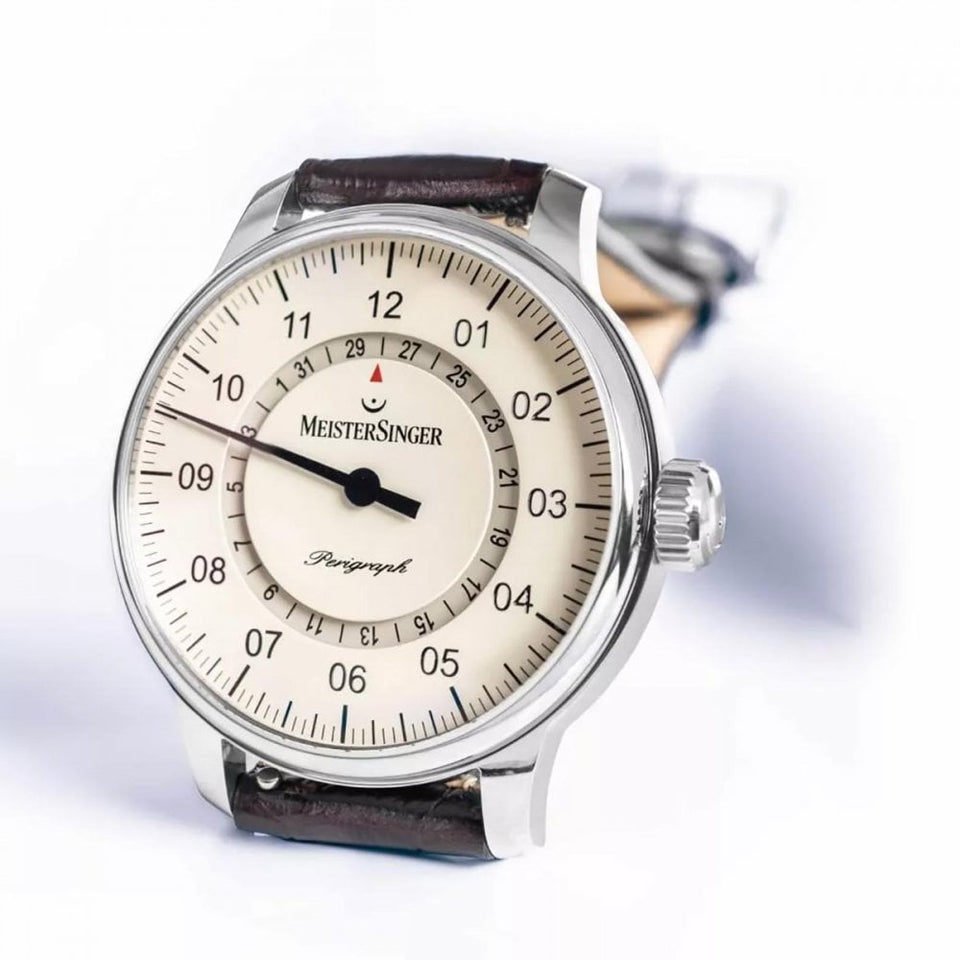 MeisterSinger Perigraph 38mm Ivory Automatic Single-hand Watch