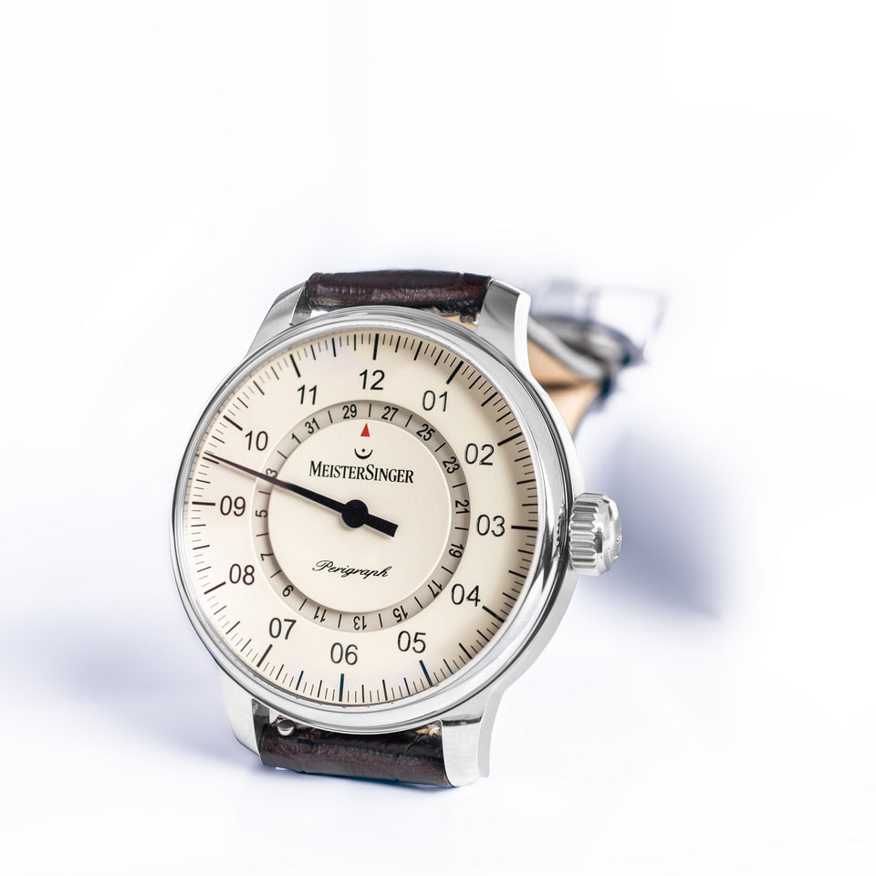 MeisterSinger Perigraph 43mm Open Date Ring Watch