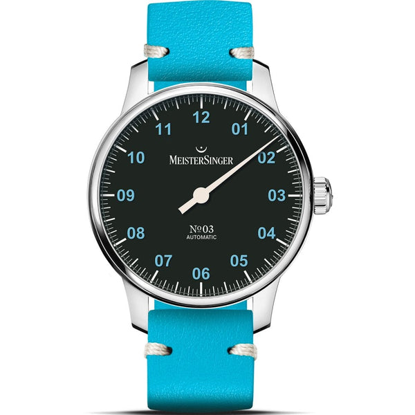 MeisterSinger Special No03 38mm Blue Strap Automatic Watch