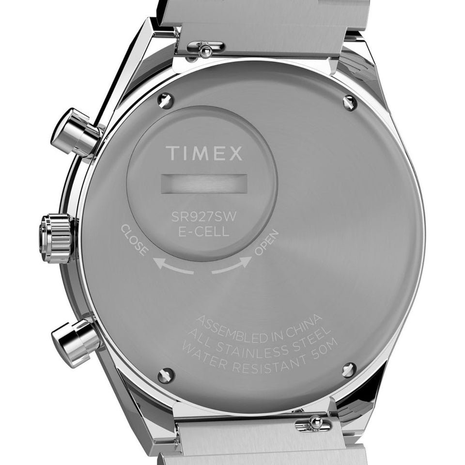 Timex Mens Q Timex 40mm Blue Dial Chronograph Watch