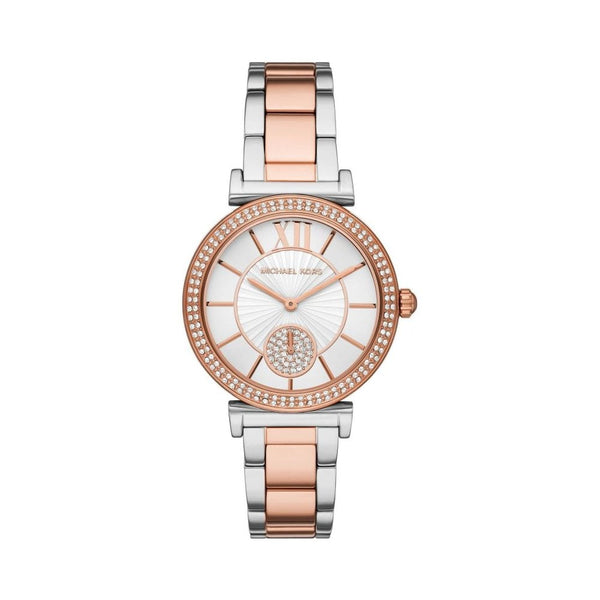 Michael Kors Ladies Abbey Two Tone Stone Set Bracelet Watch