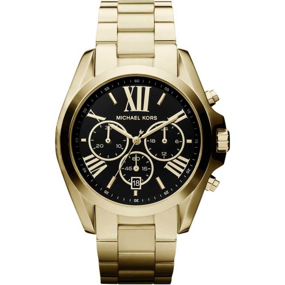 Michael Kors Ladies Bradshaw 43mm Black Dial Chronograph Watch