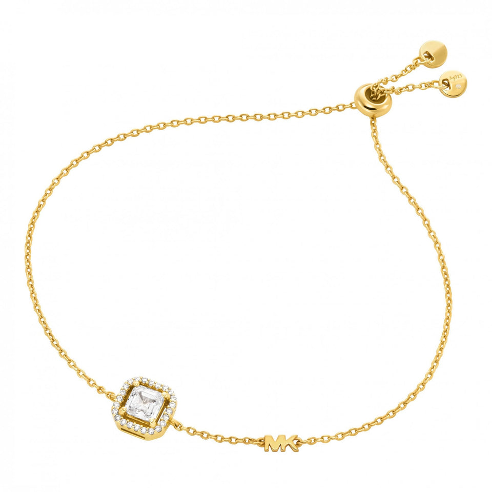 Michael Kors Ladies Brilliance Gold Tone Square Stone Set Bracelet