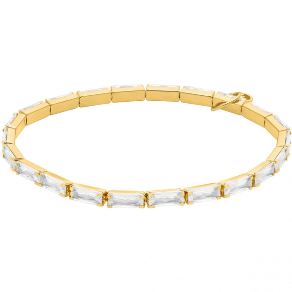 Michael Kors Ladies Brilliance Gold Toned Rectangle Stone Set Bracelet
