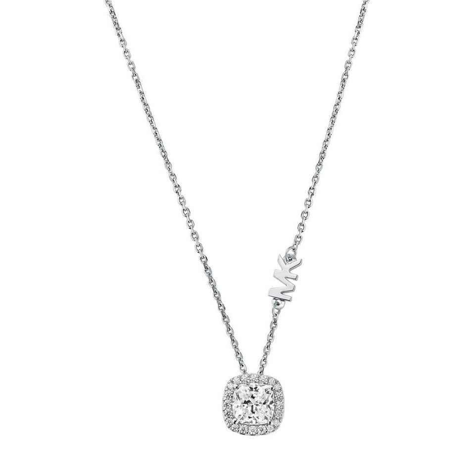Michael Kors Ladies Brilliance Sqaure Stone Set Halo Necklace