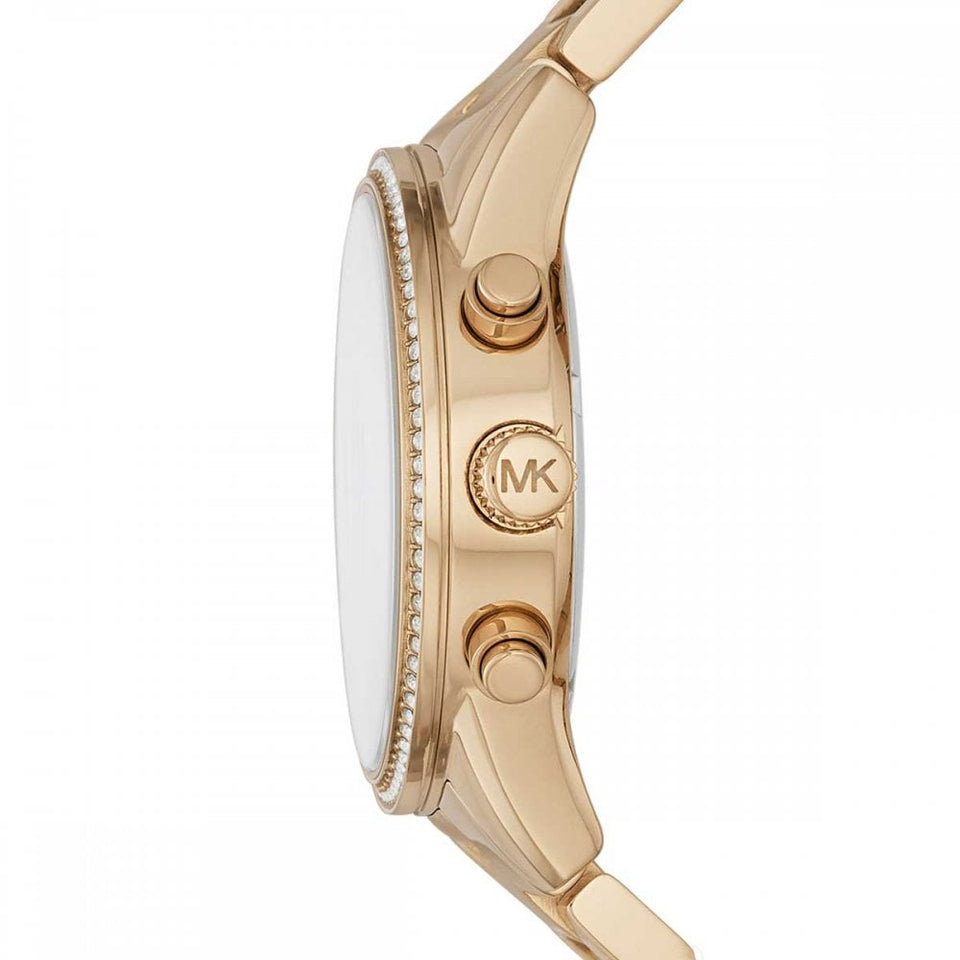 Michael Kors Ladies Bryant 37mm Gold Plated Stone Set Watch