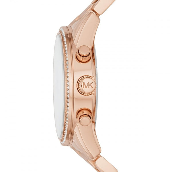 Michael Kors Ladies Bryant 37mm Rose Gold Plated Chronograph Watch
