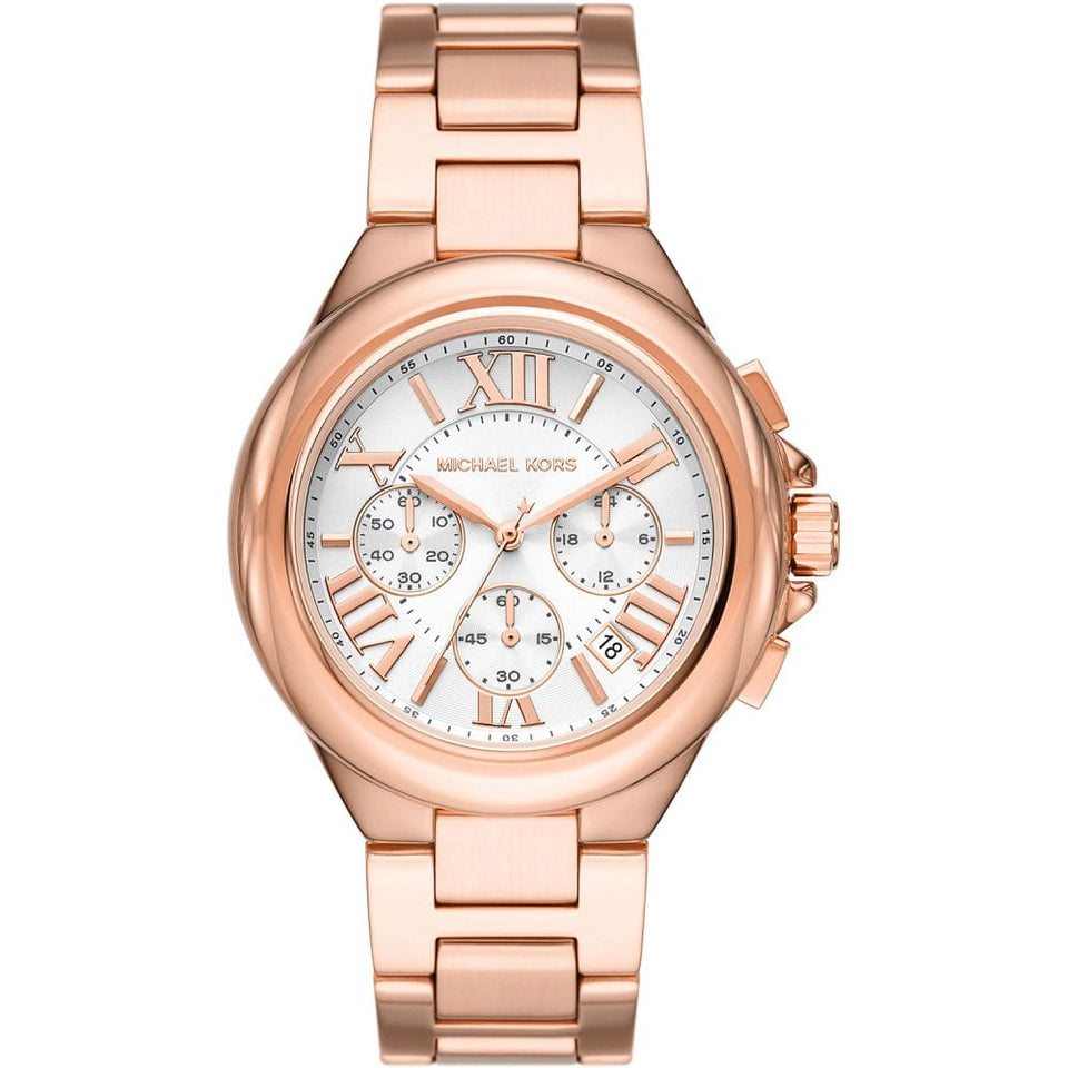 Michael Kors Ladies Camille 43mm Rose Gold Chronograph Watch