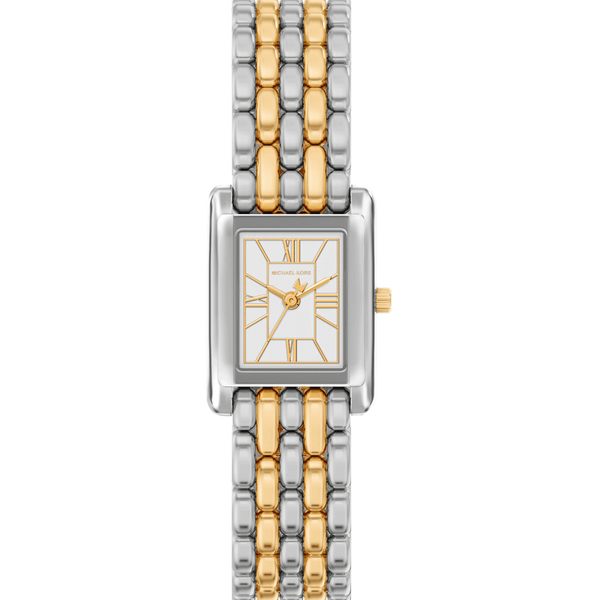 Michael Kors Ladies Essex Rectangular Dial Two Tone Bracelet Watch