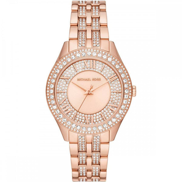 Michael Kors Ladies Harlowe 38mm Stone Set Rose Gold Watch