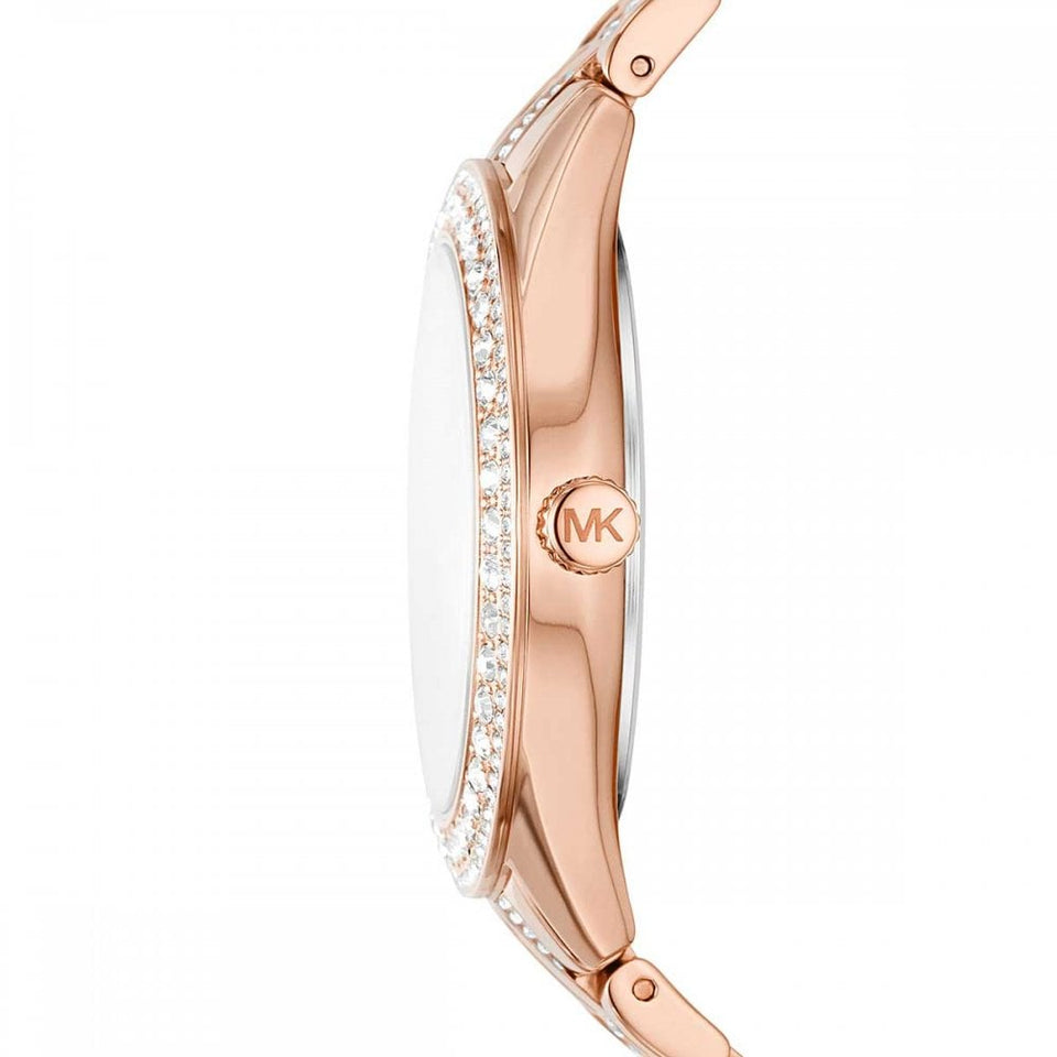 Michael Kors Ladies Harlowe 38mm Stone Set Rose Gold Watch