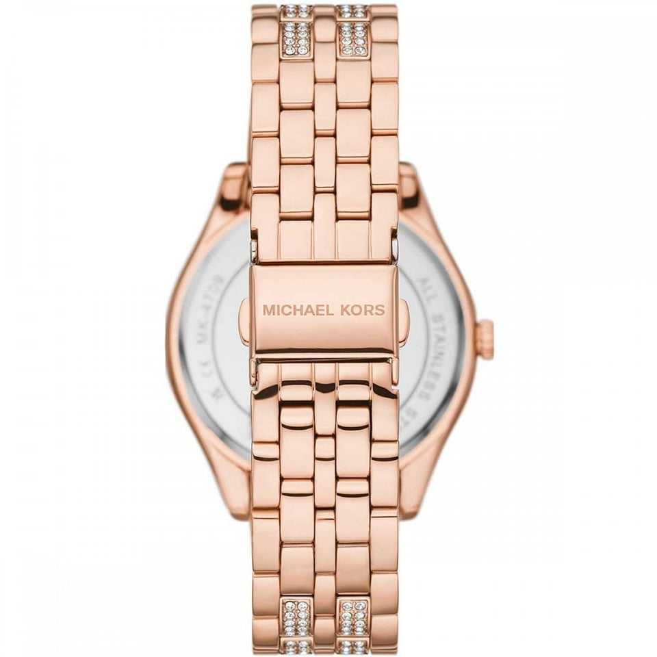 Michael Kors Ladies Harlowe 38mm Stone Set Rose Gold Watch