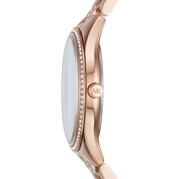 Michael Kors Ladies Lauryn 33mm Rose Gold Plated Stone Set Watch