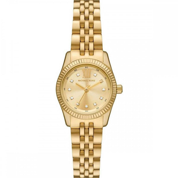 Michael Kors Ladies Lexington 26mm Stone Set Gold Plated Watch