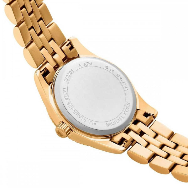Michael Kors Ladies Lexington 26mm Stone Set Gold Plated Watch