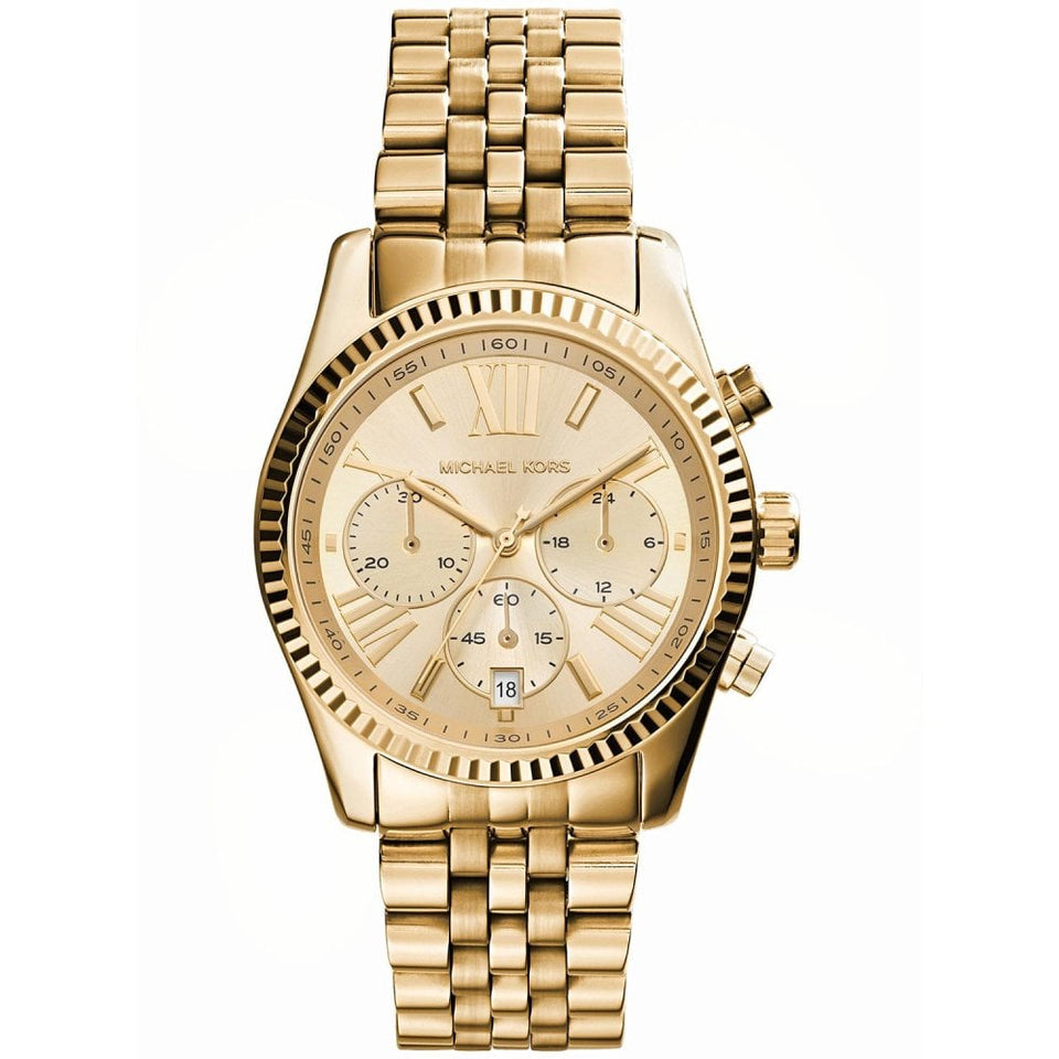 Michael Kors Ladies Lexington 38mm Gold Plated Bracelet Watch