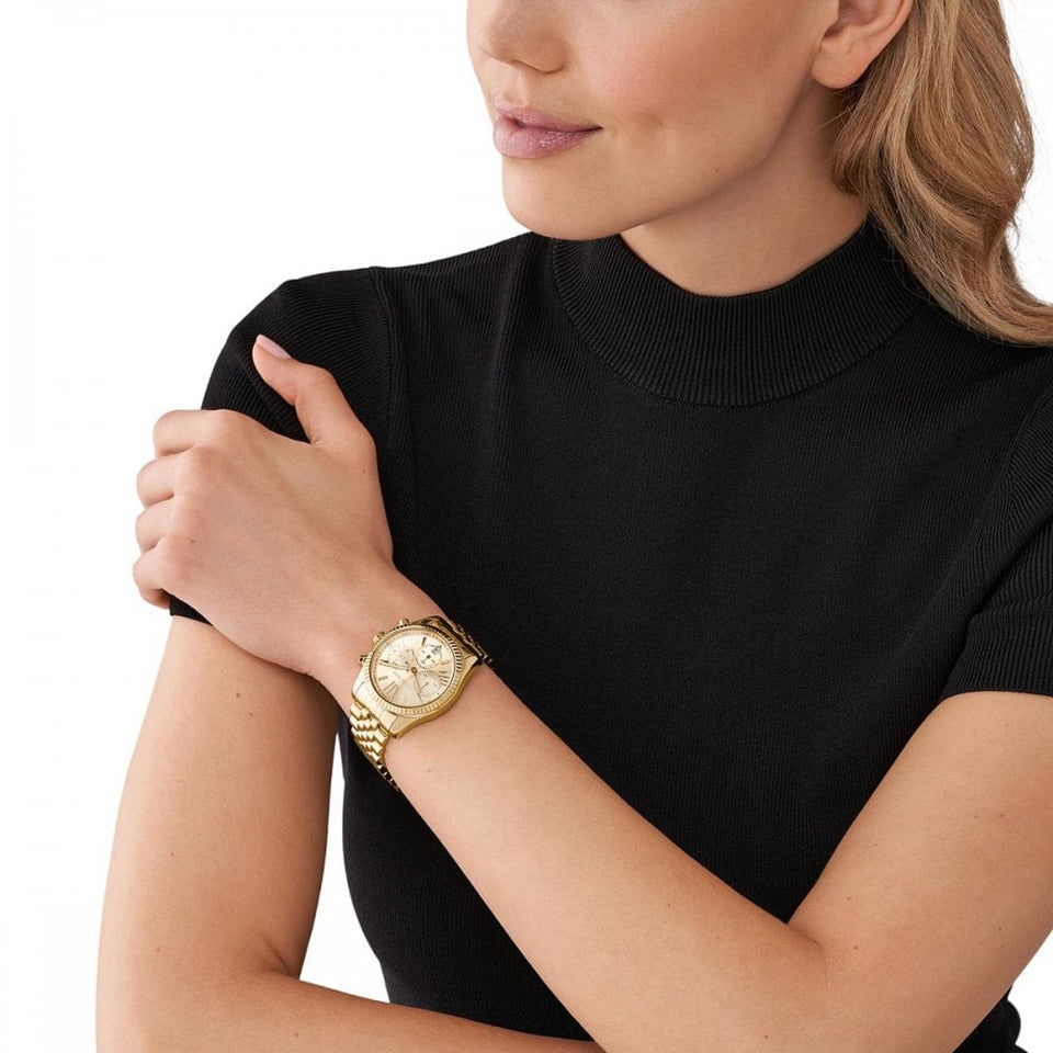Michael Kors Ladies Lexington 38mm Gold Plated Bracelet Watch