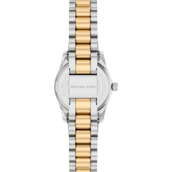 Michael Kors Ladies Lexington Stone Set Blue Dial Two Tone Bracelet Watch