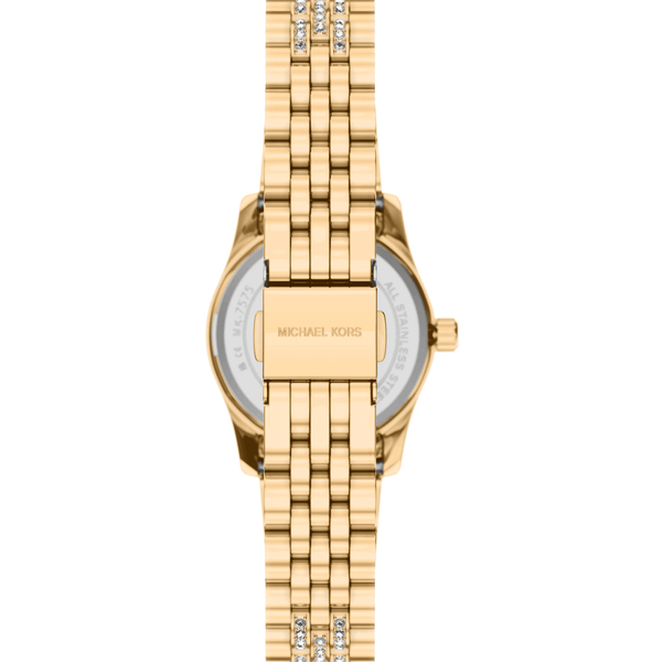 Michael Kors Ladies Lexington Stone Set Dial Gold Plated Watch