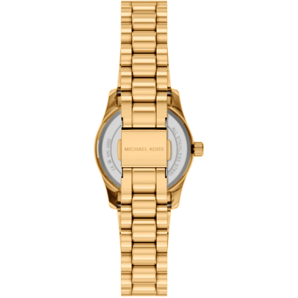 Michael Kors Ladies Lexington Stone Set Gold Plated Watch & Heart Bracelet Set