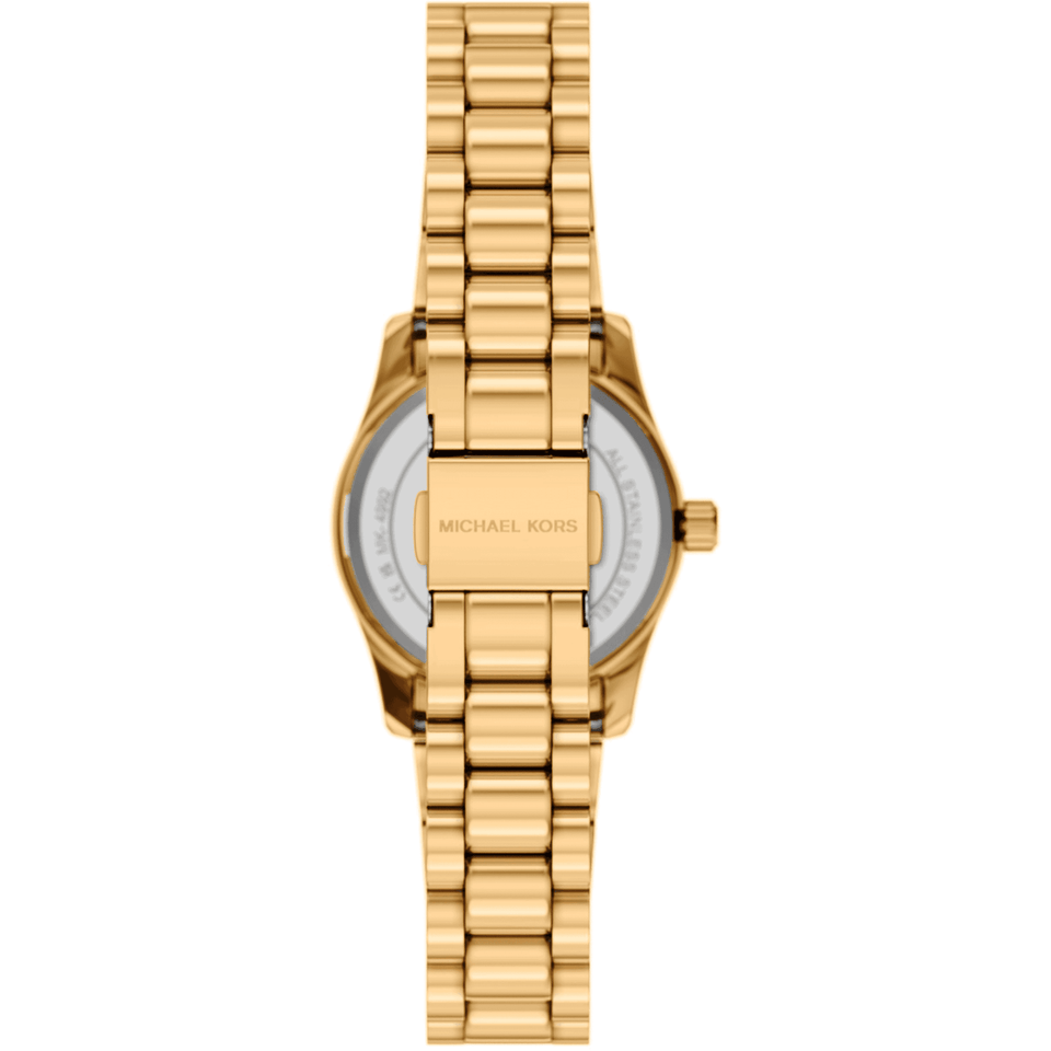 Michael Kors Ladies Lexington Stone Set Gold Plated Watch & Heart Bracelet Set