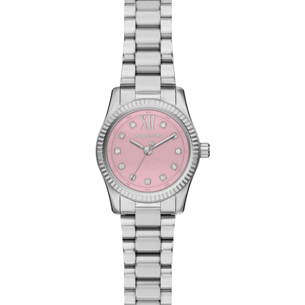 Michael Kors Ladies Lexington Stone Set Pink Dial Bracelet Watch