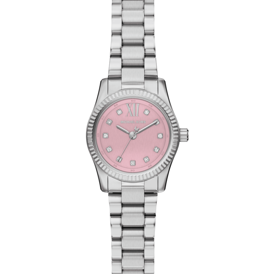 Michael Kors Ladies Lexington Stone Set Pink Dial Bracelet Watch
