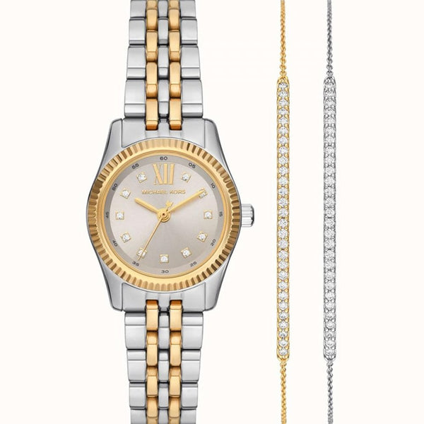 Michael Kors Ladies Lexington Two Tone Watch & Bracelets Set