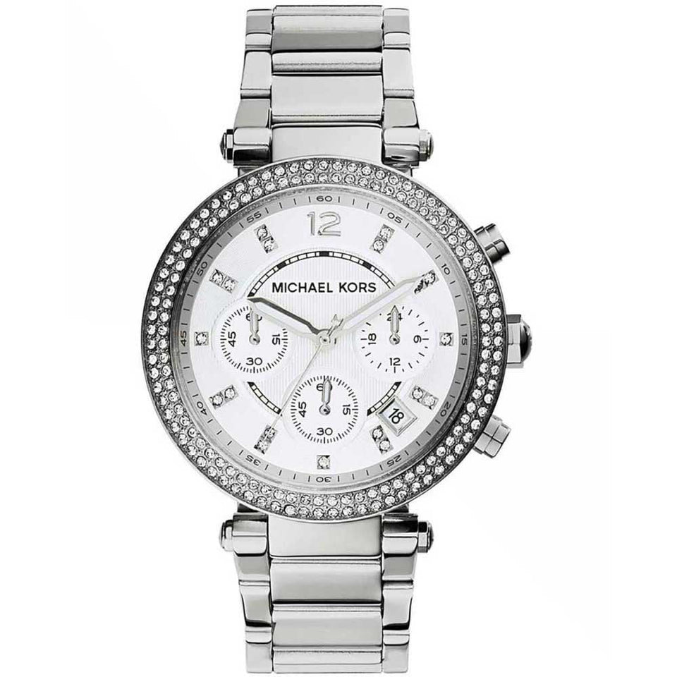Michael Kors Ladies Parker 39mm Stone Set Chronograph Watch