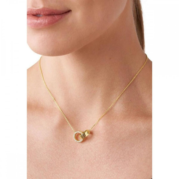 Michael Kors Ladies Premium Gold Plated Interlocking Circles Necklace