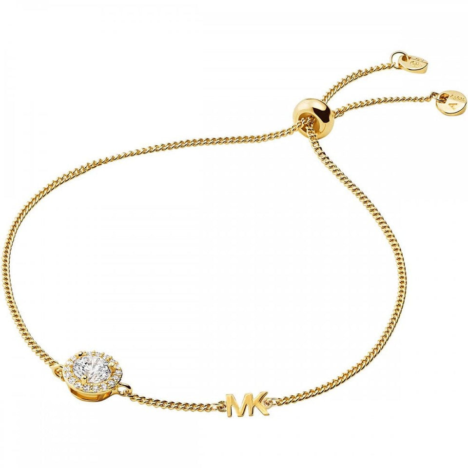 Michael Kors Ladies Premium Gold Plated Stone Set Slider Bracelet