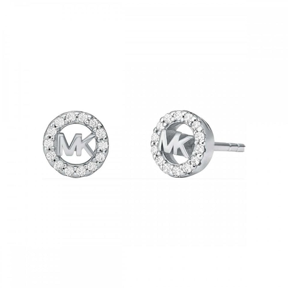 Michael Kors Ladies Premium Round Stone Set MK Stud Earrings